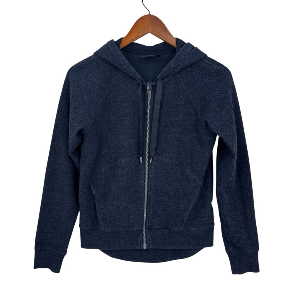 LULULEMON Hoodie Waffle Knit Full Zip Black